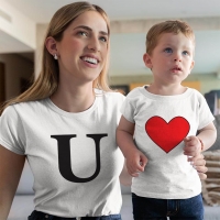 I Love U Anne Erkek Çocuk Tişört Kombini - 2