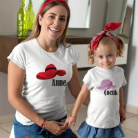 Şapka Temalı Anne Kız Çocuk Tişört Kombini - 2