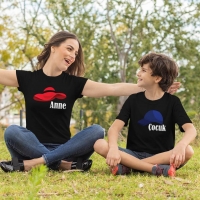 Şapka Temalı Anne Erkek Çocuk Tişört Kombini - 2