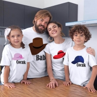 Şapka Temalı AileTişört Kombini - 1
