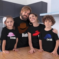 Şapka Temalı AileTişört Kombini - 2