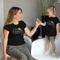 Mutlu Aile Temalı Anne Kız Çocuk Tişört Kombini - 2