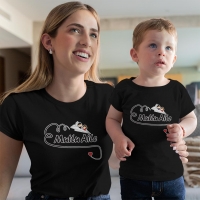 Mutlu Aile Temalı Anne Erkek Çocuk Tişört Kombini - 2