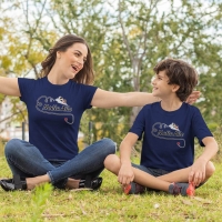 Mutlu Aile Temalı Anne Erkek Çocuk Tişört Kombini - 5