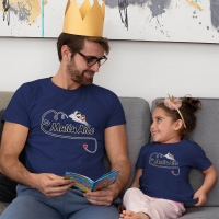 Mutlu Aile Temalı Baba Kız Çocuk Tişört Kombini - 5