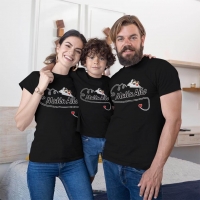 Mutlu Aile Temalı Anne Baba Erkek Çocuk Tişört Kombini - 2