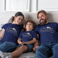 Mutlu Aile Temalı Anne Baba Erkek Çocuk Tişört Kombini - 5