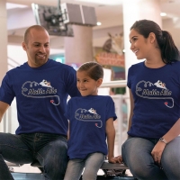 Mutlu Aile Temalı Anne Baba Kız Çocuk Tişört Kombini - 5