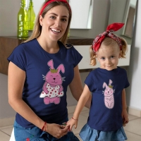 Tavşan Anne Kız Çocuk Tişört Kombini - 4