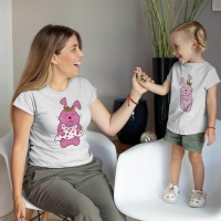 Tavşan Anne Kız Çocuk Tişört Kombini - 5