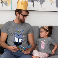 Tavşan Baba Kız Çocuk Tişört Kombini - 4