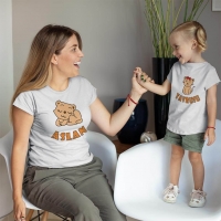 Aslan Yavrusu Anne Kız Çocuk Tişört Kombini - 2