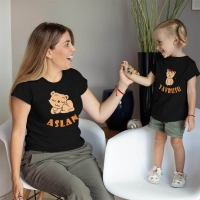 Aslan Yavrusu Anne Kız Çocuk Tişört Kombini - 4