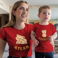 Aslan Yavrusu Anne Erkek Çocuk Tişört Kombini