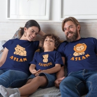 Aslan Yavrusu Anne Baba Erkek Çocuk Tişört Kombini - 3