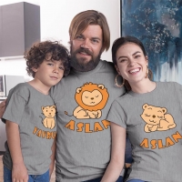 Aslan Yavrusu Anne Baba Erkek Çocuk Tişört Kombini - 5