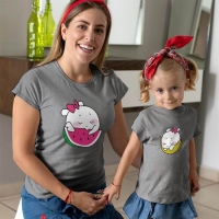 Sevimli Meyveler Anne Kız Çocuk Tişört Kombini - 3