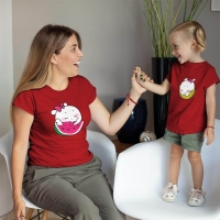 Sevimli Meyveler Anne Kız Çocuk Tişört Kombini - 4