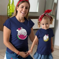 Sevimli Meyveler Anne Kız Çocuk Tişört Kombini - 5