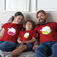 Sevimli Meyveler Anne Baba ve Erkek Çocuk Tişört Kombini - 2