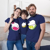 Sevimli Meyveler Anne Baba ve Erkek Çocuk Tişört Kombini - 5