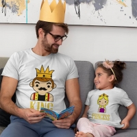 Kral ve Prenses Baba Kız Çocuk Tişört Kombini - 5