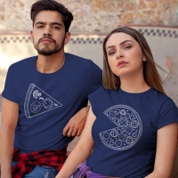 Pizza Tasarımlı Sevgili Tişört Kombini - 2