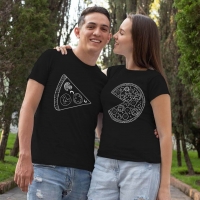 Pizza Tasarımlı Sevgili Tişört Kombini - 3