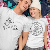 Pizza Tasarımlı Sevgili Tişört Kombini - 5