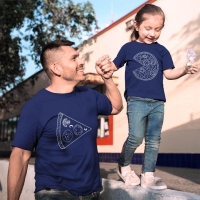 Pizza Tasarımlı Baba Kız Çocuk Tişört Kombini - 4