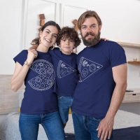 Pizza Tasarımlı Anne Baba Erkek Çocuk Tişört Kombini - 2