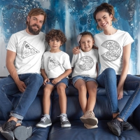 Pizza Tasarımlı Aile Tişört Kombini - 4