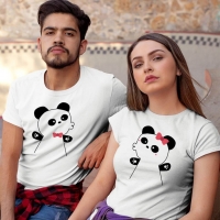 Panda Baskılı Sevgili Tişört Kombini - 2