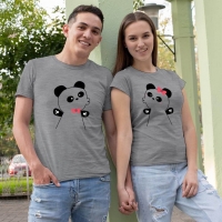 Panda Baskılı Sevgili Tişört Kombini - 4
