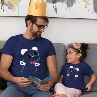 Panda Baba ve Kız Çocuk Tişört Kombini - 2