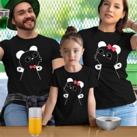 Panda Anne Baba ve Kız Çocuk Tişört Kombini - 2