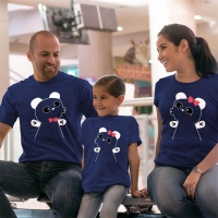 Panda Anne Baba ve Kız Çocuk Tişört Kombini - 5