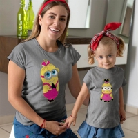 Çılgın Hırsız Minyonlar Anne Kız Çocuk Tişört Kombini - 4