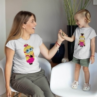 Çılgın Hırsız Minyonlar Anne Kız Çocuk Tişört Kombini - 5