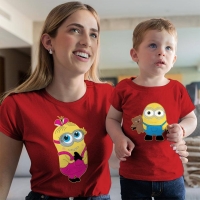 Çılgın Hırsız Minyonlar Anne Erkek Çocuk Tişört Kombini - 1