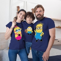 Çılgın Hırsız Minyonlar Anne Baba ve Erkek Çocuk Tişört Kombini - 5