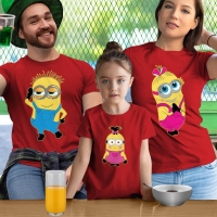 Çılgın Hırsız Minyonlar Anne Baba ve Kız Çocuk Tişört Kombini - 2