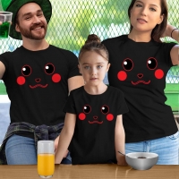 Pikachu Anne Baba ve Kız Çocuk Tişört Kombini - 2