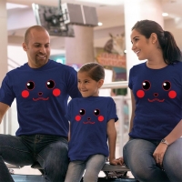 Pikachu Anne Baba ve Kız Çocuk Tişört Kombini - 3