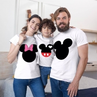 Mickey ve Minnie Mouse Anne Baba ve Erkek Çocuk Tişört Kombini - 5