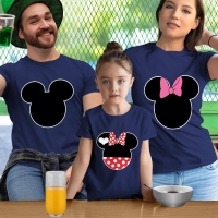 Mickey ve Minnie Mouse Anne Baba ve Kız Çocuk Tişört Kombini - 3