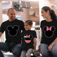 Mickey ve Minnie Mouse Anne Baba ve Kız Çocuk Tişört Kombini - 4