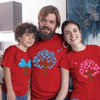 Aşk Ağaçları Anne Baba ve Erkek Çocuk Tişört Kombini - 2