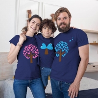 Aşk Ağaçları Anne Baba ve Erkek Çocuk Tişört Kombini - 3