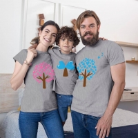 Aşk Ağaçları Anne Baba ve Erkek Çocuk Tişört Kombini - 5
